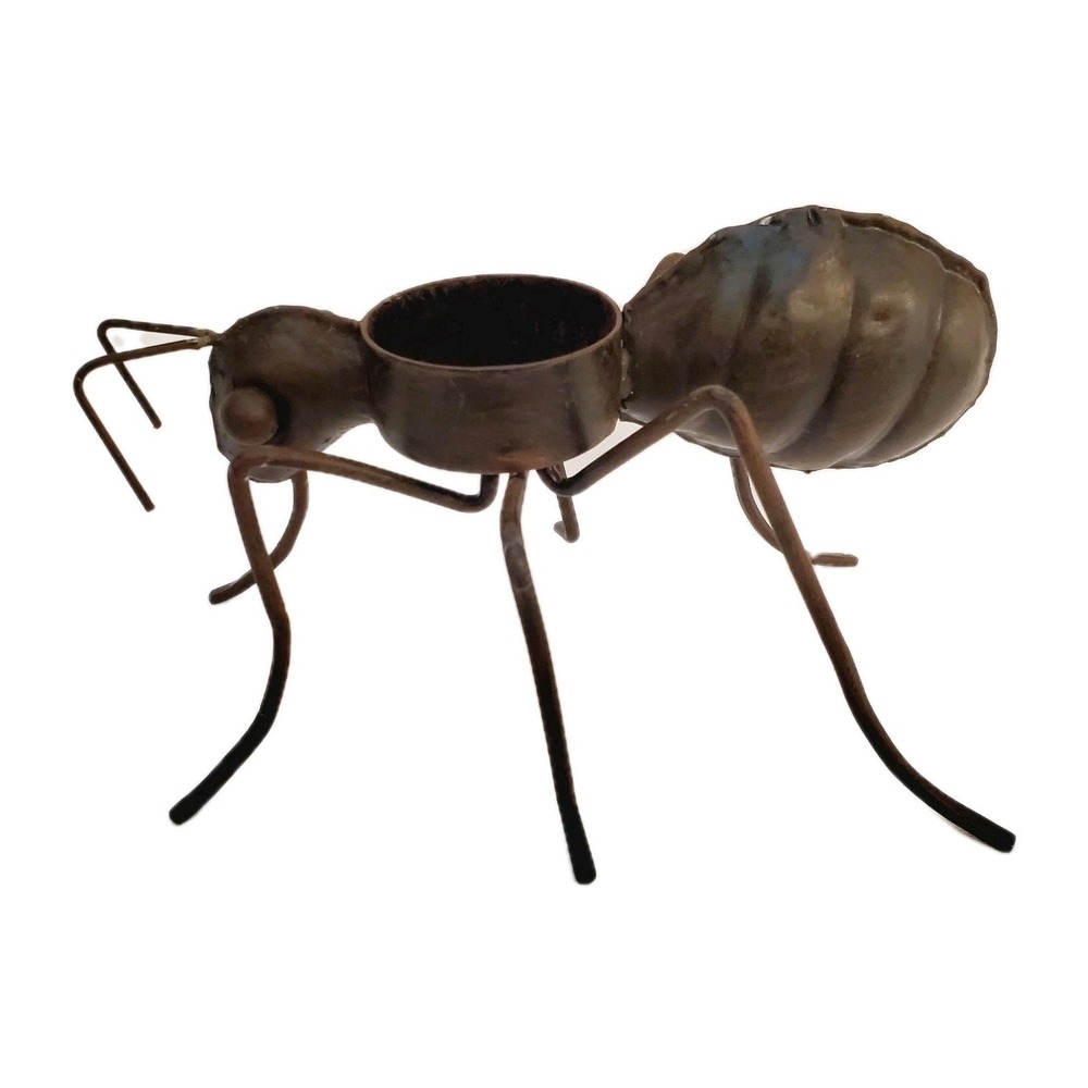 Metal Art Ant Votive Candle Or Plant Holder Nature Insect Home Decor